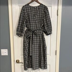 Plaid Black and White Women's Dress